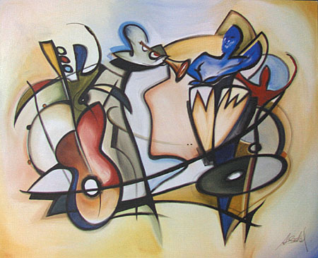 quartet painting - Alfred Gockel quartet art painting